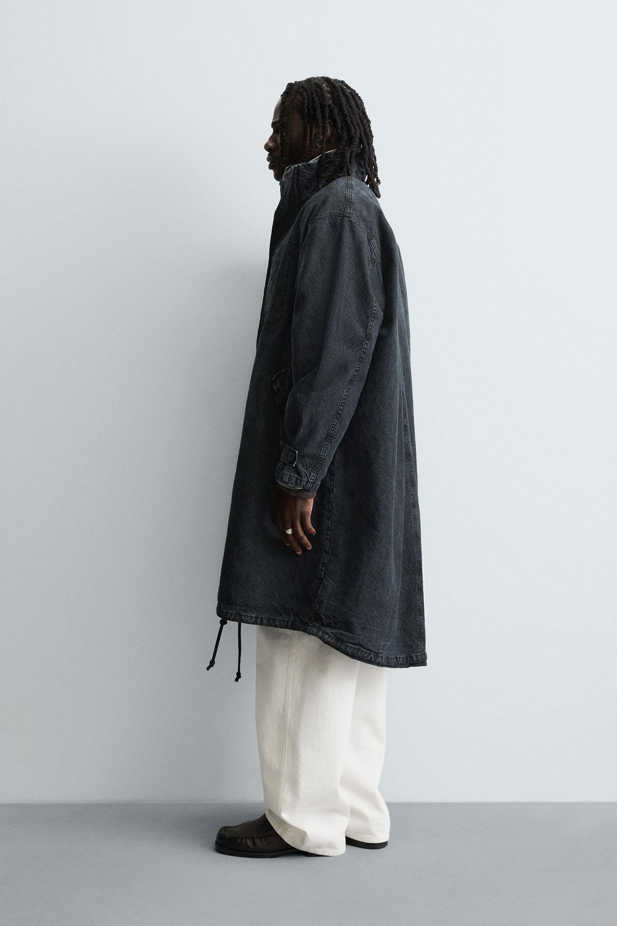WASHED DENIM RELAXED FIT COAT